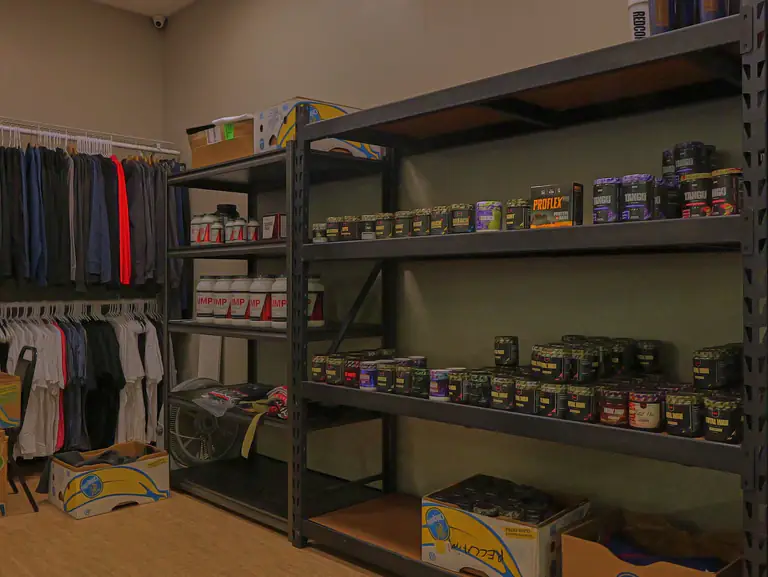 Protein and pre-workout supplements at Vine Fitness